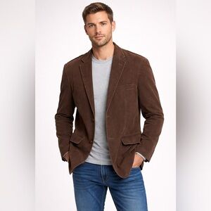 Calvin Klein Brown Cotton Blazer 46R Men’s Casual Sport Coat Button Front Jacket